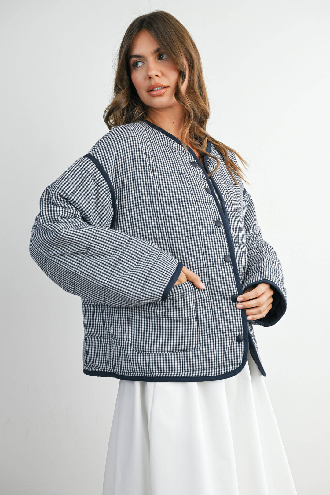 Buttoned Quilted Puffer Jacket - BMJ78