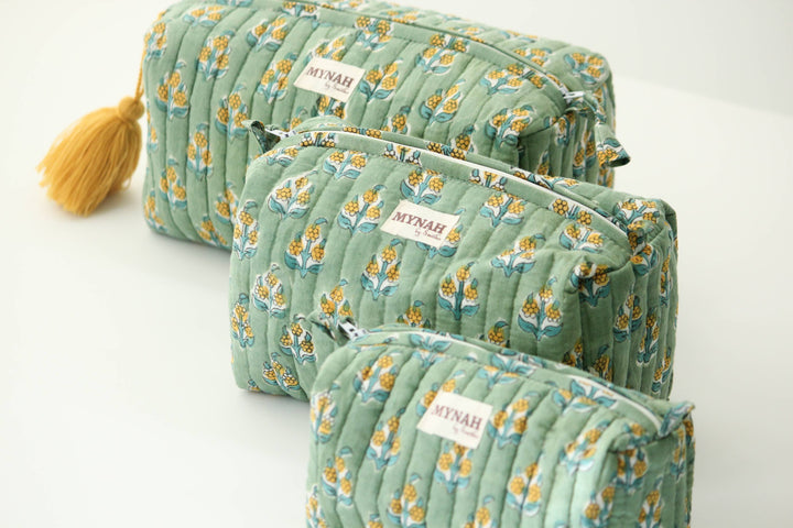 Ochre motif print travel/make up/organizer/bag MH877