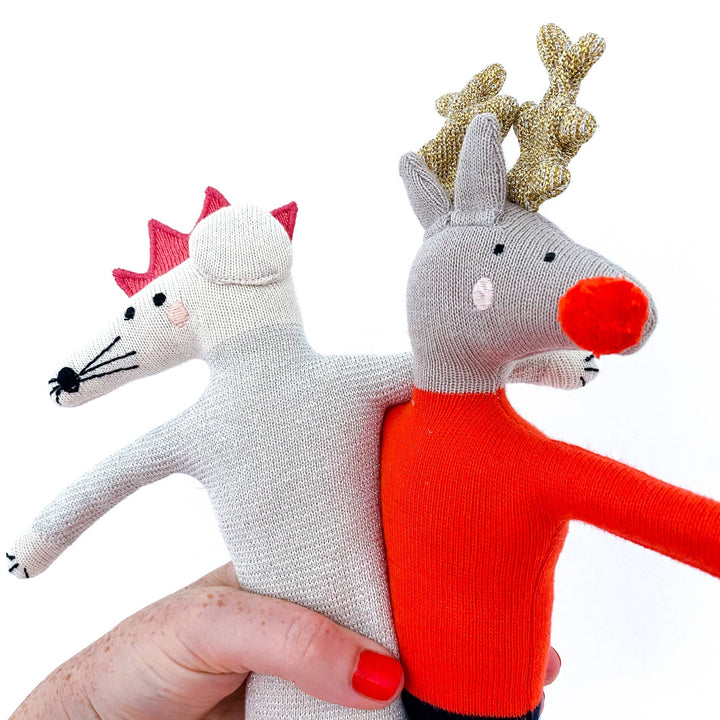 Cotton Knit Stuffed Animal Soft Toy - reindeer SH23