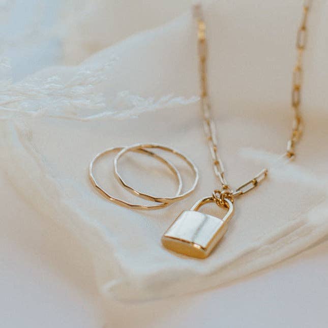 Newport Gold Filled Lock Necklace MA22