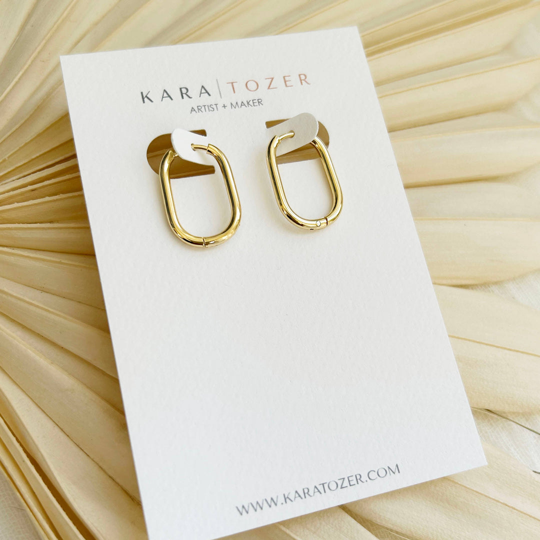 Skinny Everyday Gold Oval Hoops KT532