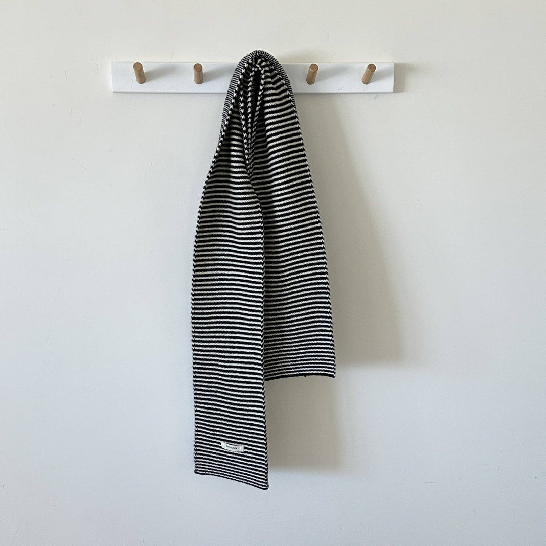Women’s Striped Knit Scarf, 100% Wool