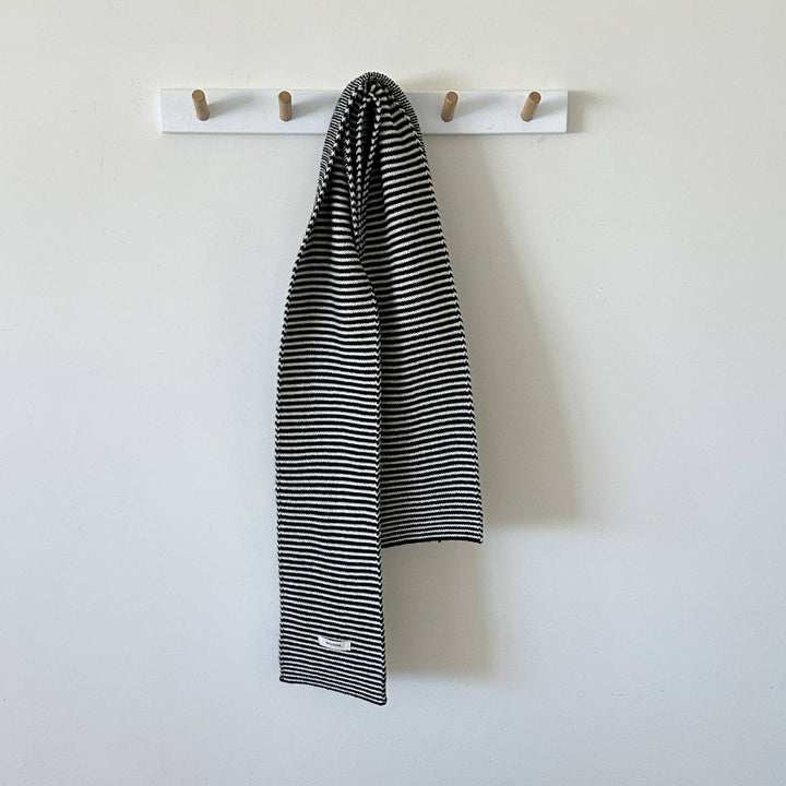 Women’s Striped Knit Scarf, 100% Wool