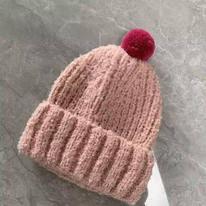 CHILDREN'S COLORFUL BALL SOFT KNITTED HAT ACC43