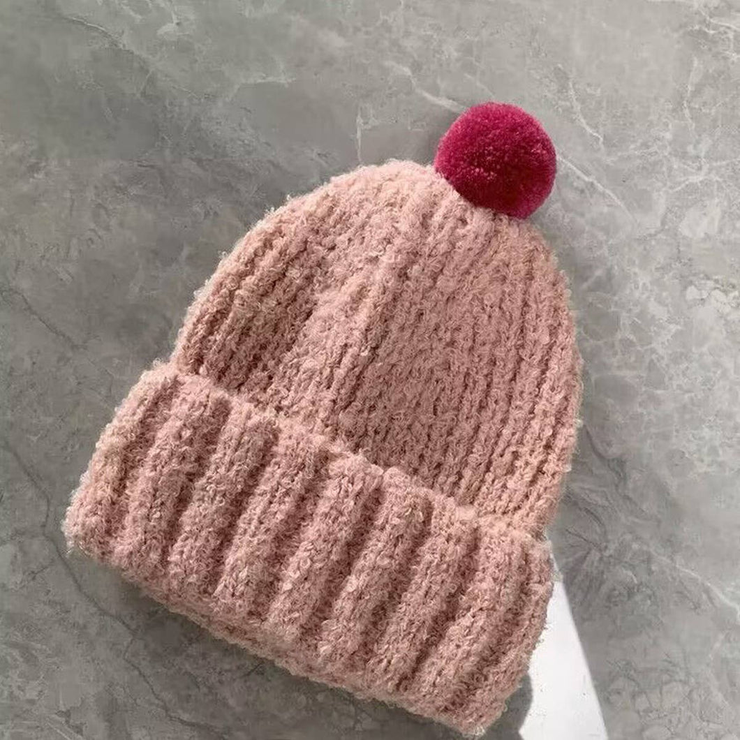 CHILDREN'S COLORFUL BALL SOFT KNITTED HAT ACC43