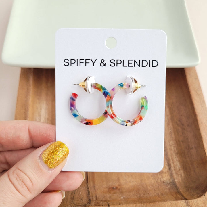 Cam Mini Hoops - Fiesta // Jewelry, Earrings, Best Seller, Gift SS524