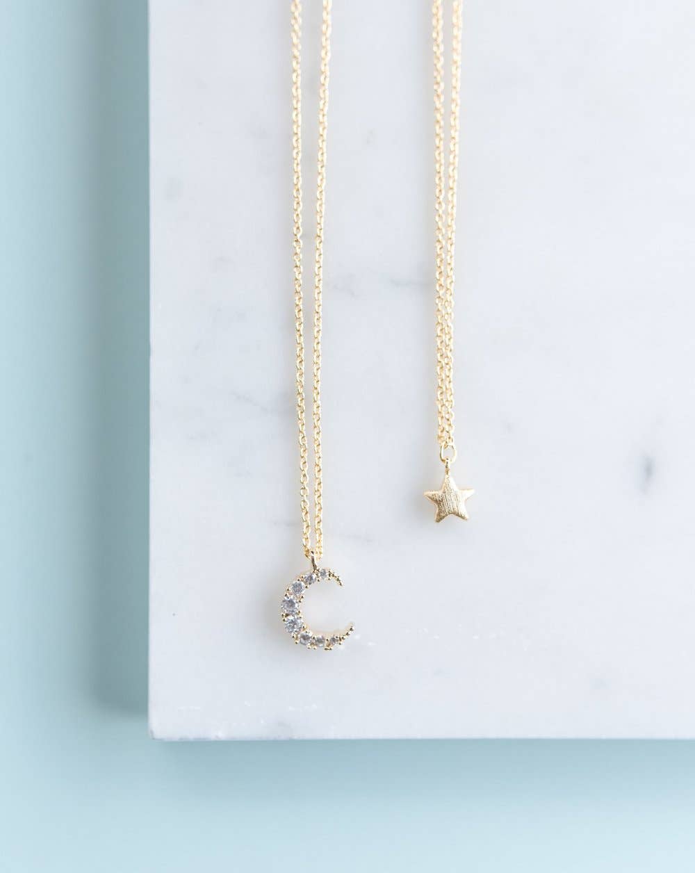 Momma + Me Moon and Star Necklace Set HS23