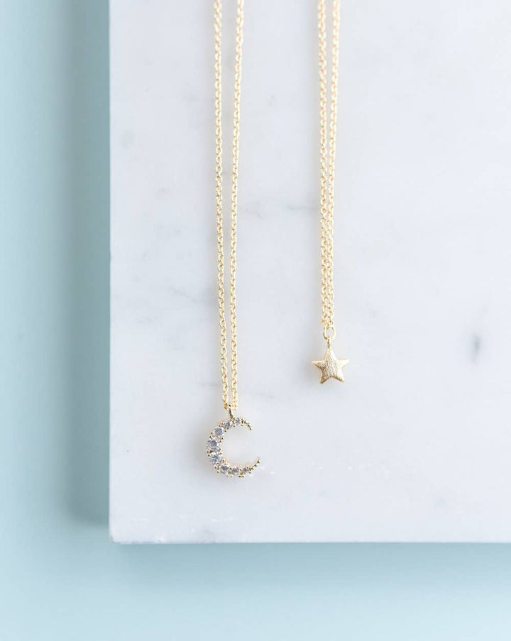 Momma + Me Moon and Star Necklace Set HS23