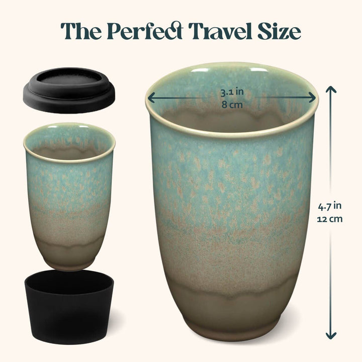 Aurora Ceramic Travel Cup 12oz | Modern Reusable Coffee Mug NV46
