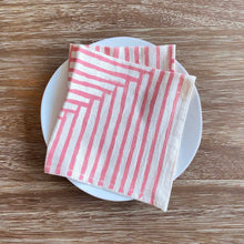 Load image into Gallery viewer, Natural Cotton Cloth Napkins, Warm Painterly Stripes