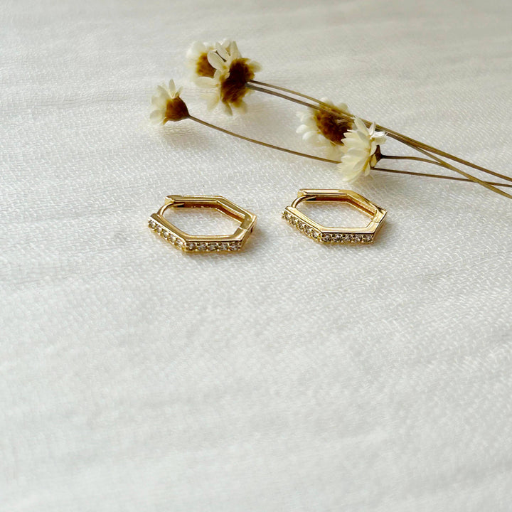 CZ Hexagon Hoops KT23