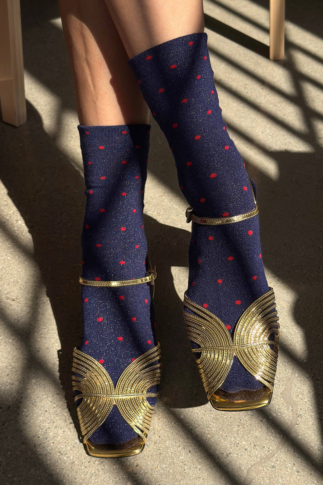 Lurex Patterned Sneaker Socks