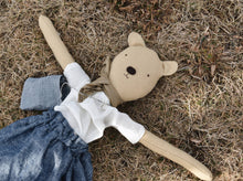 Load image into Gallery viewer, Agatha the Bear Doll- Chambray skirt