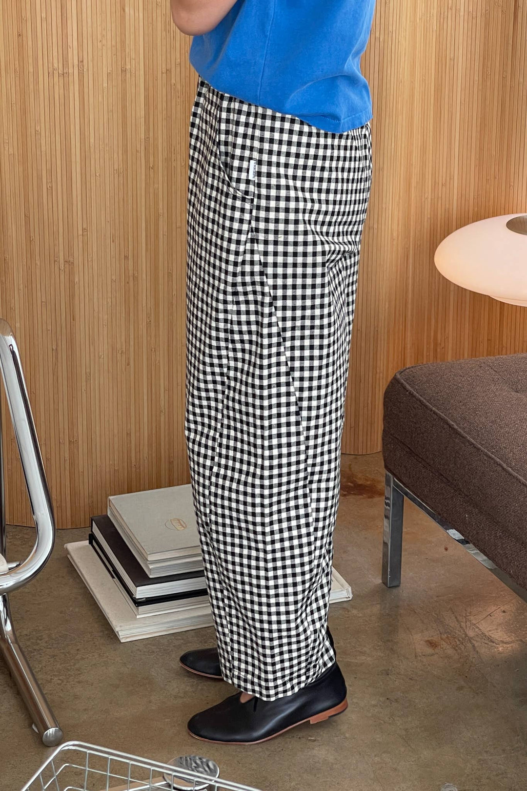 Black Gingham Arc Pants Le Bon Shoppe LB101