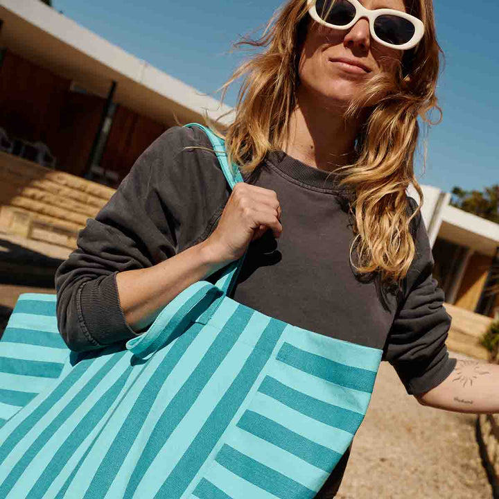 ELISA TOTE BAG STRIPES CAPRI / TAHITIAN