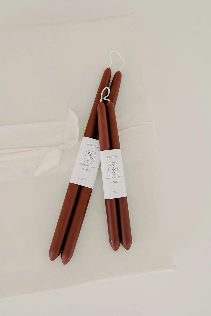 100% Beeswax Dipped Taper Candles | All Natural, Handmade