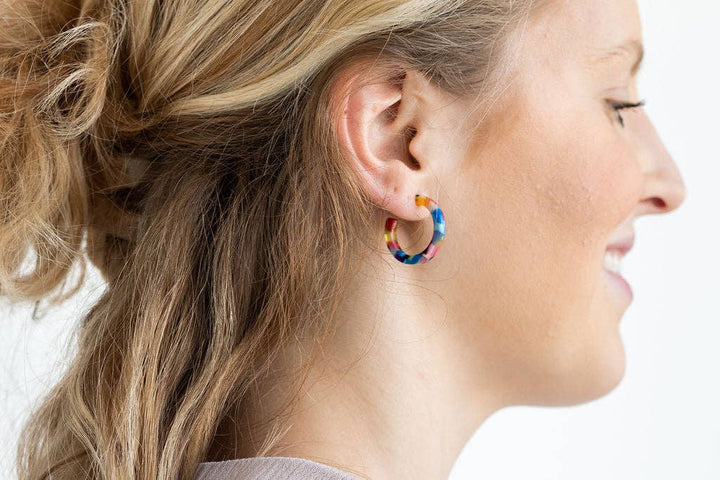 Cam Mini Hoops - Fiesta // Jewelry, Earrings, Best Seller, Gift SS524