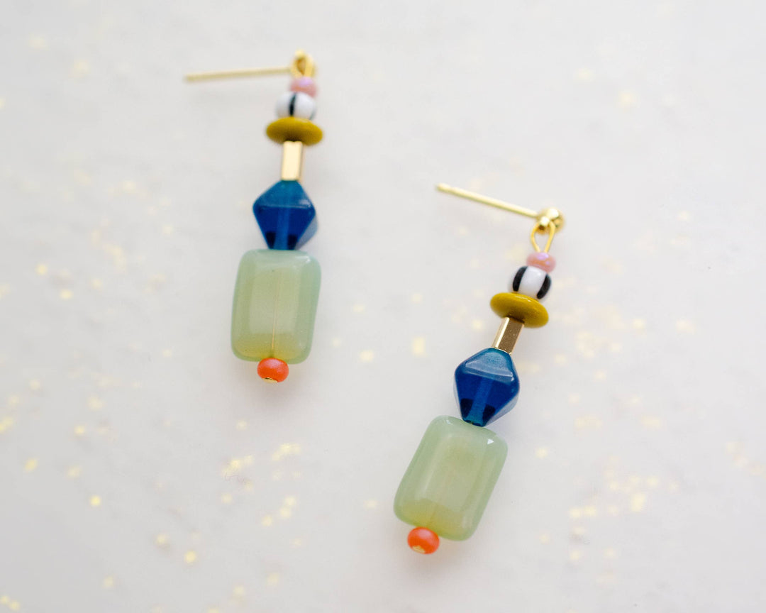 Multicolor beaded dangle earrings JM120
