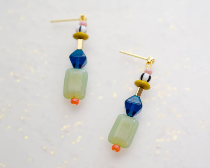 Multicolor beaded dangle earrings JM120