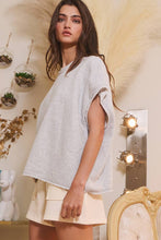 Load image into Gallery viewer, T2335 Cut Edge Detail Oversized French Terry Muscle Top