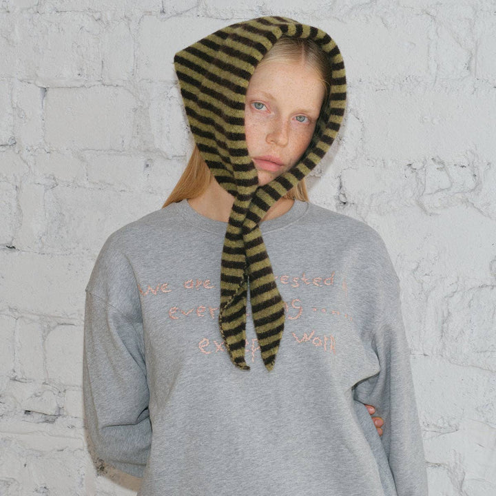 Striped Wool Triangle Scarf SL457