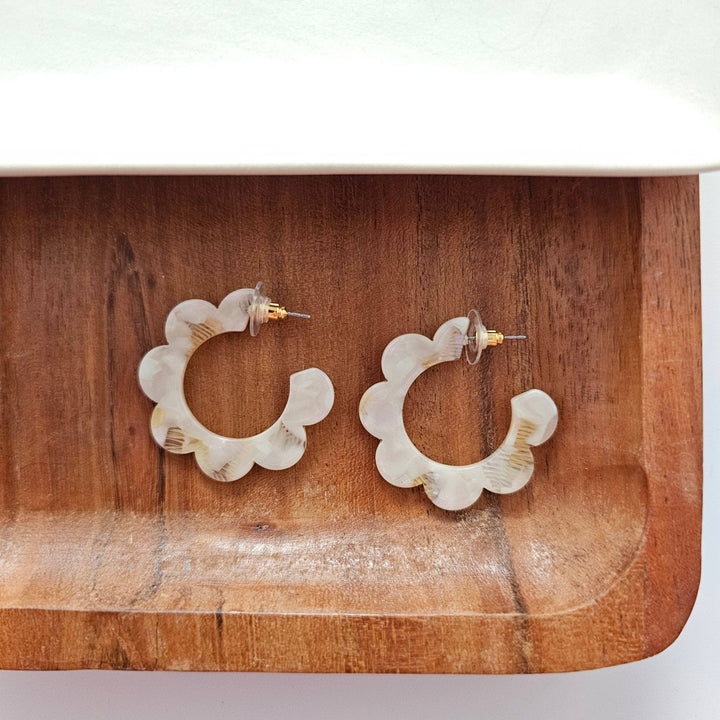 Flora Hoops - Cream // Jewelry, Earrings, Flower SS967