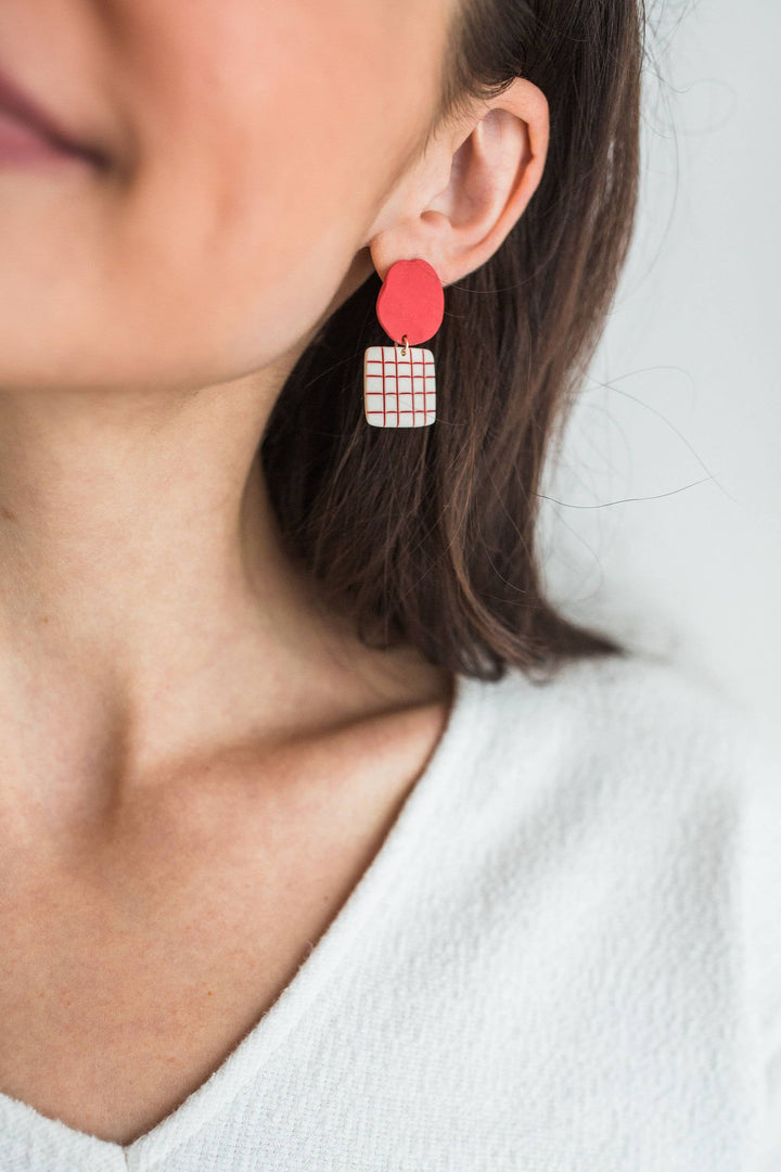 Lattice Earrings - In Poppy JN987