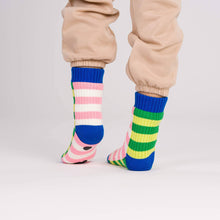 Load image into Gallery viewer, Super Stripe Knit House Socks VR521