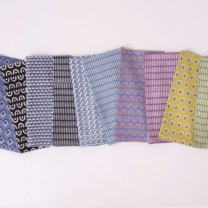 Pontis Stripes Cloud Block Printed Napkins - set of 4 GM15