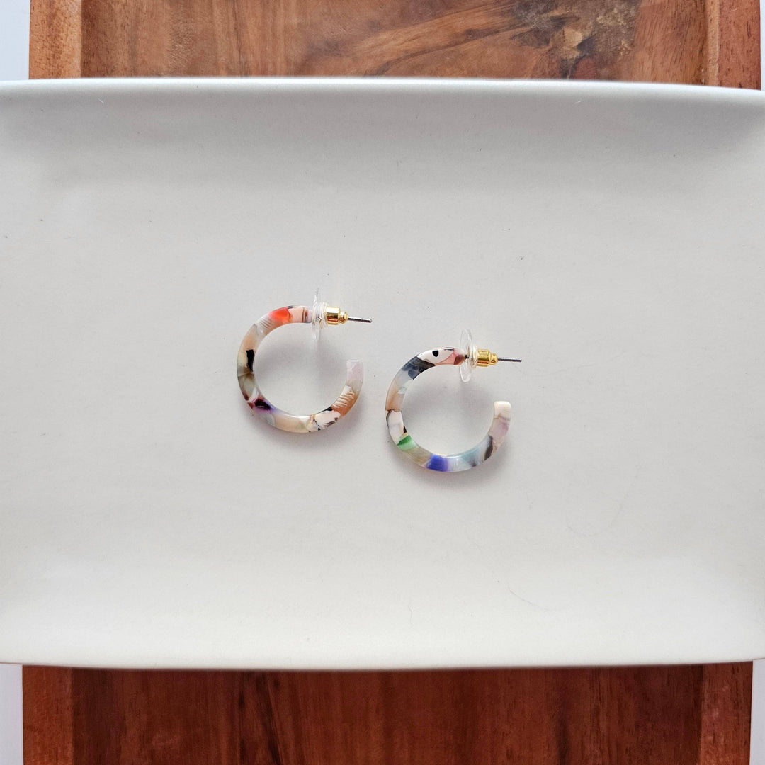 Cam Mini Hoops - Multicolor // Earrings, Gifts, Jewelry, Fall SS602