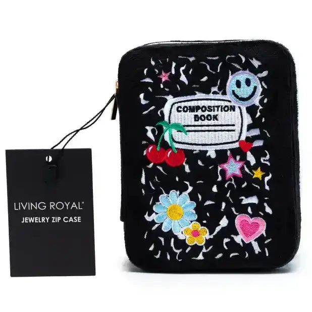 Velvet Jewelry Zip Case / Organizer - Strawberry Season -Red