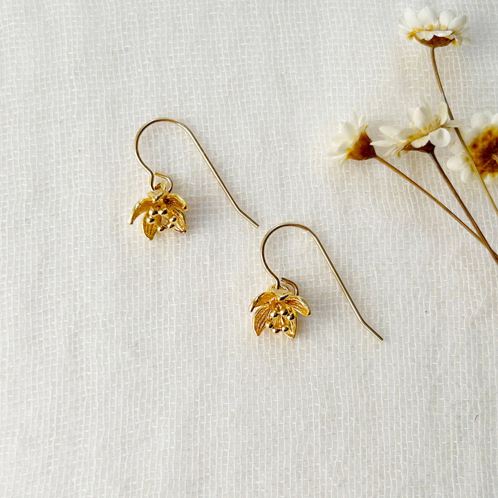 Gold Floral Dangle Earrings KT13