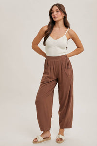 RELAXED BARREL PANTS WITH POCKETS