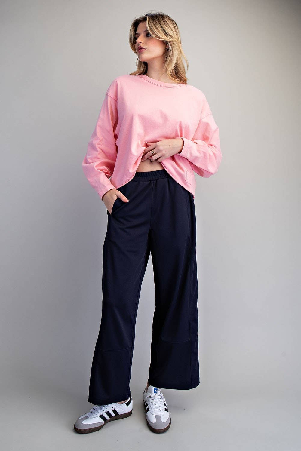 SIDE STRIPE ELASTIC WAIST SPORTY PANTS