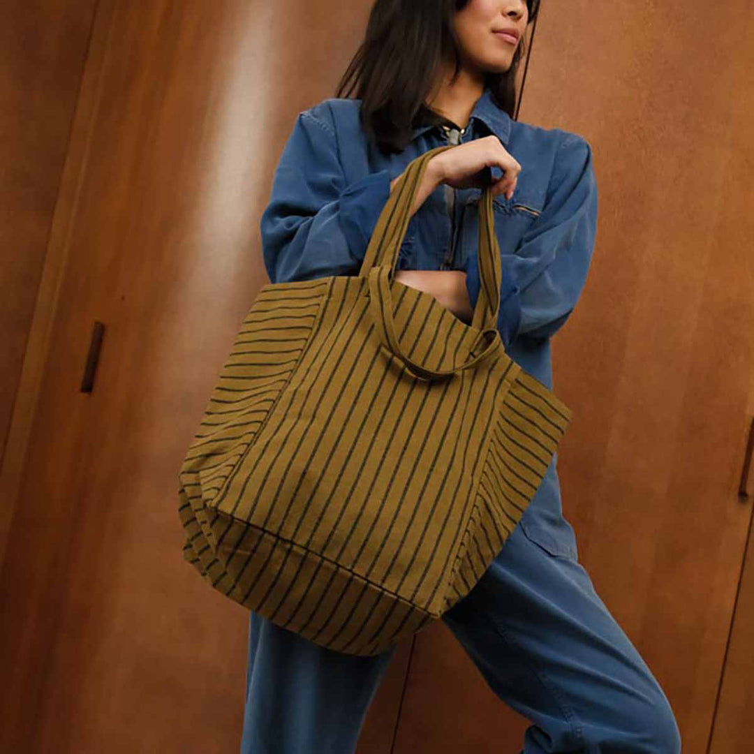 ELISABETH TOTE BAG TENNIS BLACK /  OLIVE