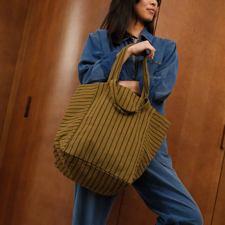 ELISABETH TOTE BAG TENNIS BLACK /  OLIVE