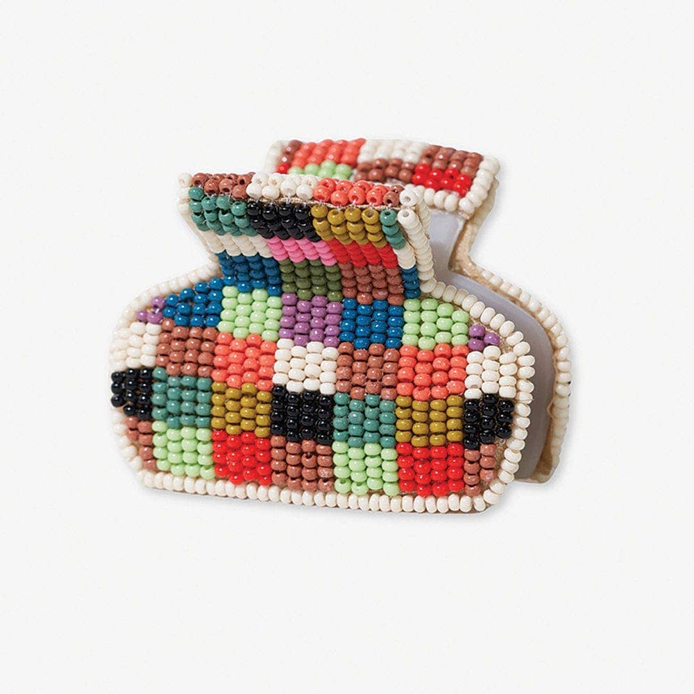 Gia Petite Multi-Color Checked Claw Multi-Check