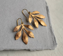 Load image into Gallery viewer, Gold Leaf Chandelier Earrings SP03