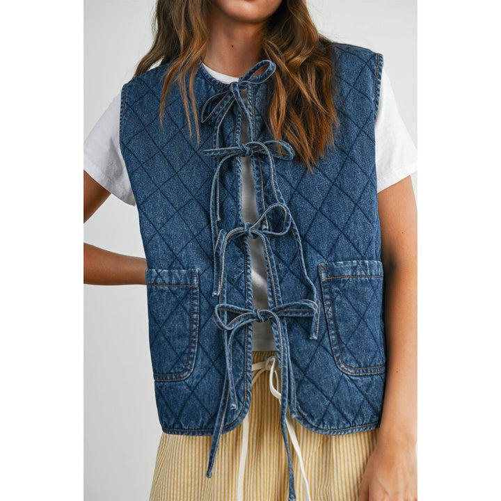 Quilted Tie-Front Vest - BMJ8086