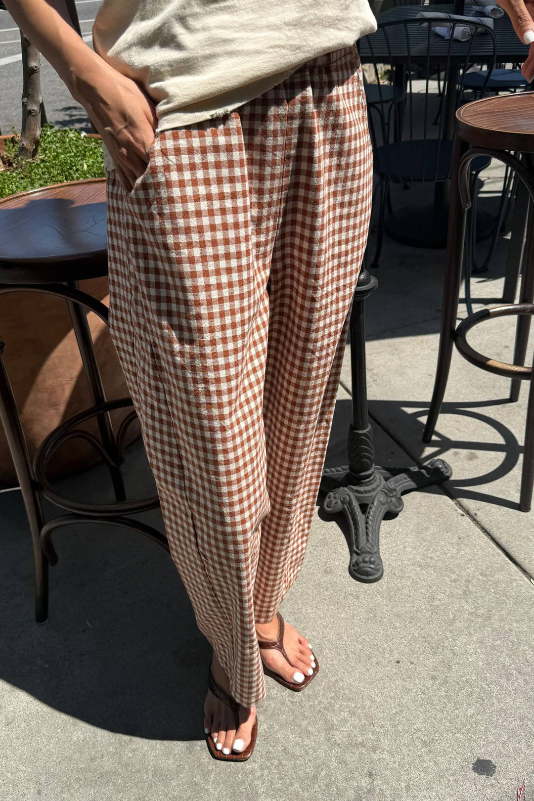 Cinnamon Gingham Arc Pants LB101