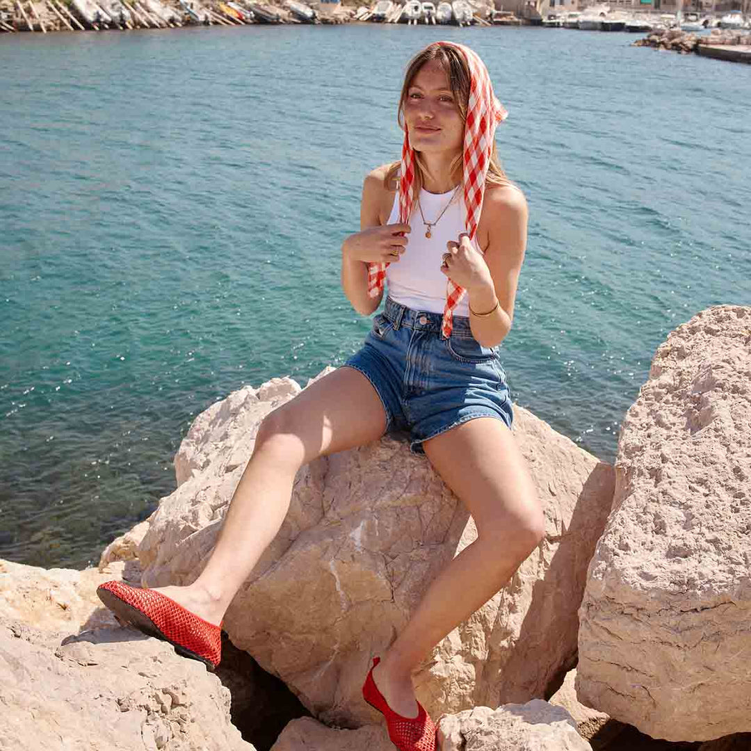 BIANCA SWADDLE GINGHAM TOMATO