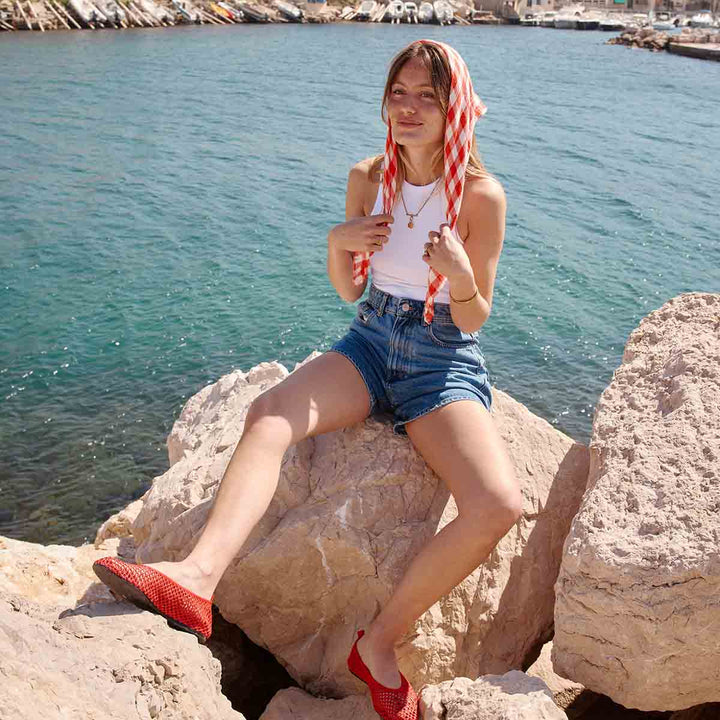 BIANCA SWADDLE GINGHAM TOMATO