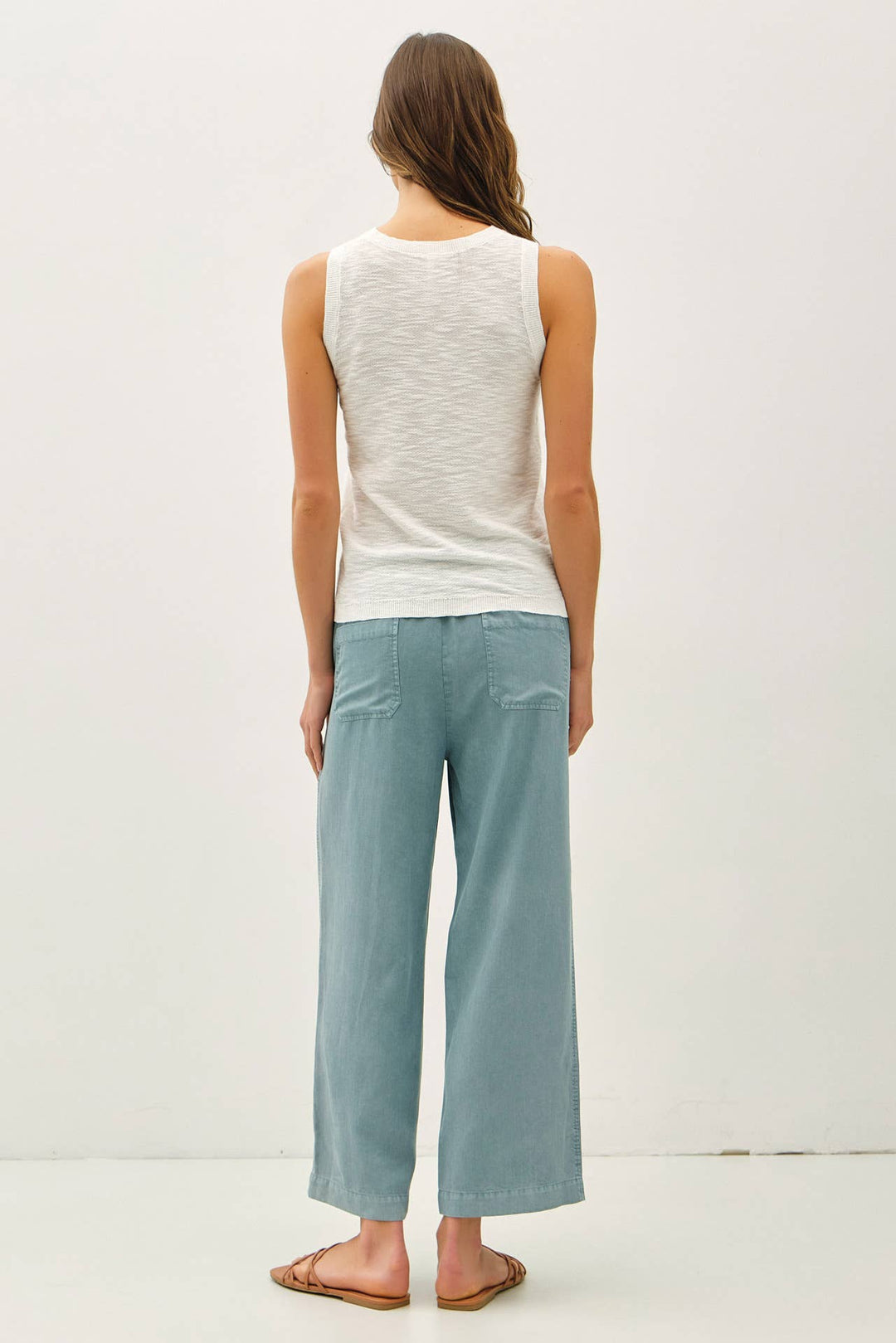 TENCEL DRAWSTRING WIDE LEG PANTS BC234