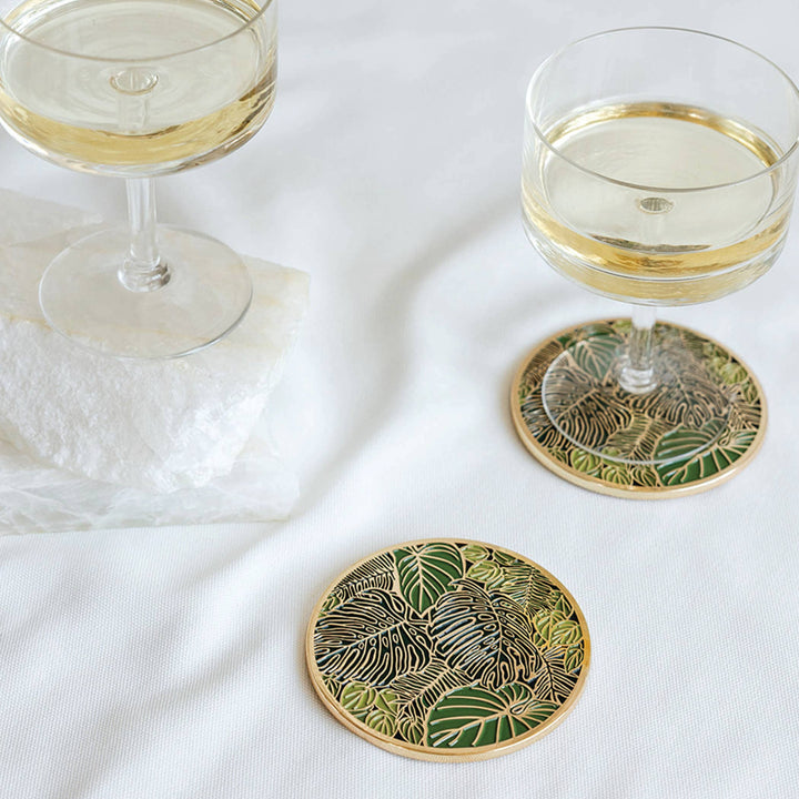 Lush Verte Gold Drink Coasters | Valentine Gifts