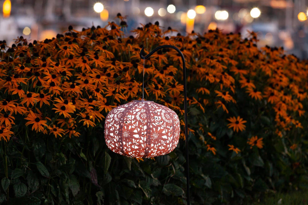 Stella Square Sunflower 11" Solar Lantern - Clay