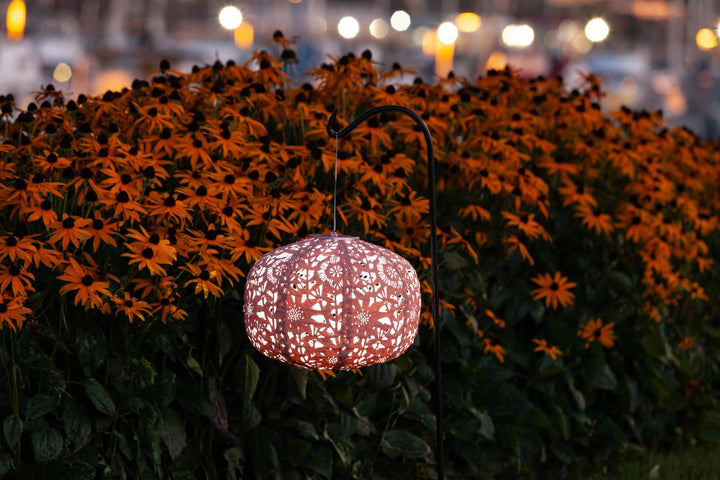 Stella Square Sunflower 11" Solar Lantern - Clay