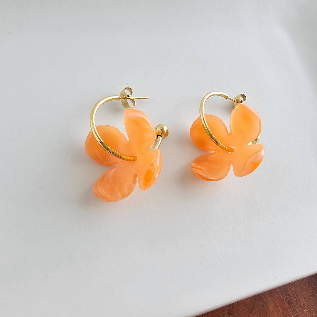 Primrose Hoops - Tangerine Orange // Spring, Summer Jewelry