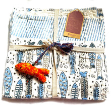 Load image into Gallery viewer, Baby Block Printed Kantha Blanket - Fish Print