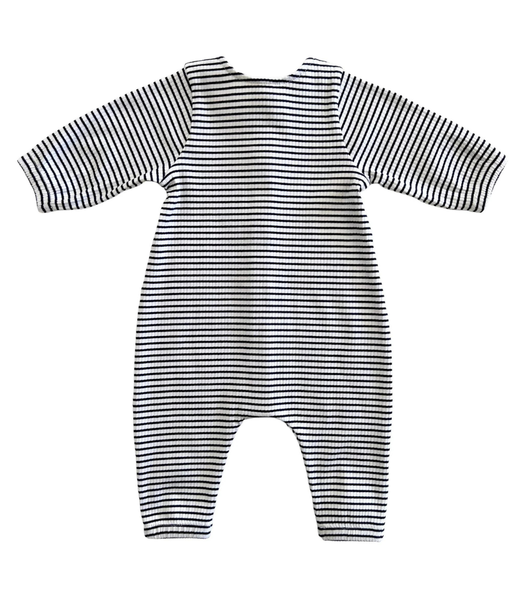 Black Stripe / Organic Ribbed Long Sleeve Bay Jumpsuit SIIXB
