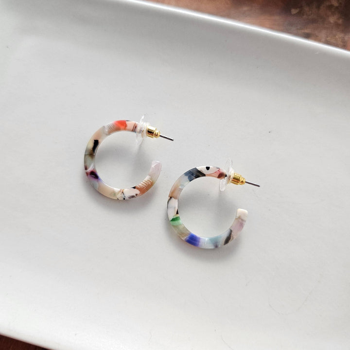 Cam Mini Hoops - Multicolor // Earrings, Gifts, Jewelry, Fall SS602